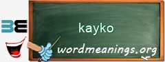 WordMeaning blackboard for kayko